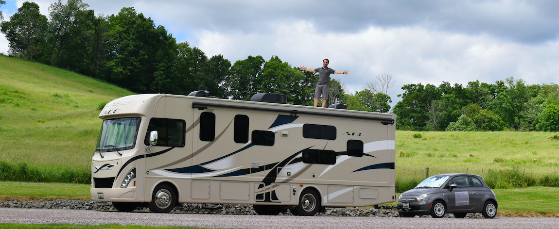 Genti Cici on top of the RV